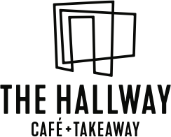 The logo of Hallway Café.